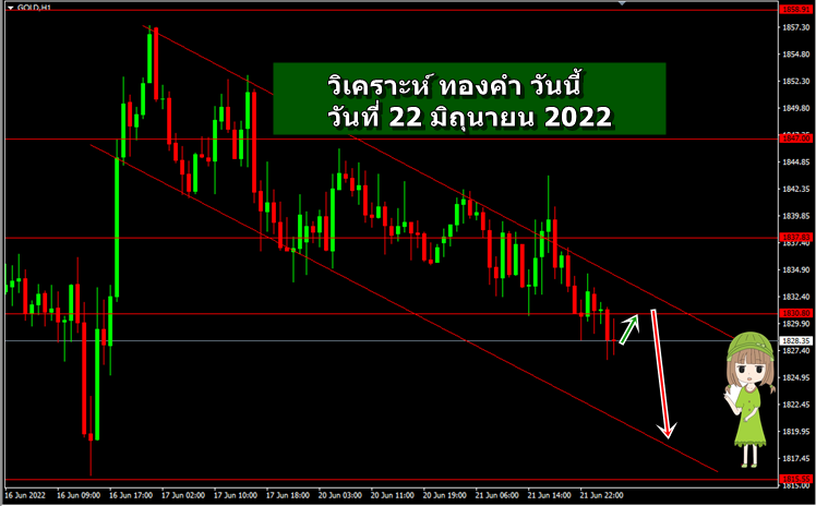 วิเคราะห์ ทองคำ วันนี้ วันที่ 22 มิถุนายน 2022