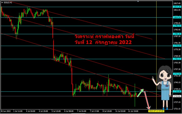 วิเคราะห์ ทองคำ วันนี้ วันที่ 12 กรกฏาคม 2022