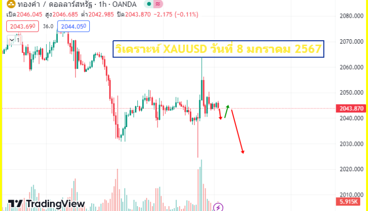 วิเคราะห์ xauusd-8-1-2024