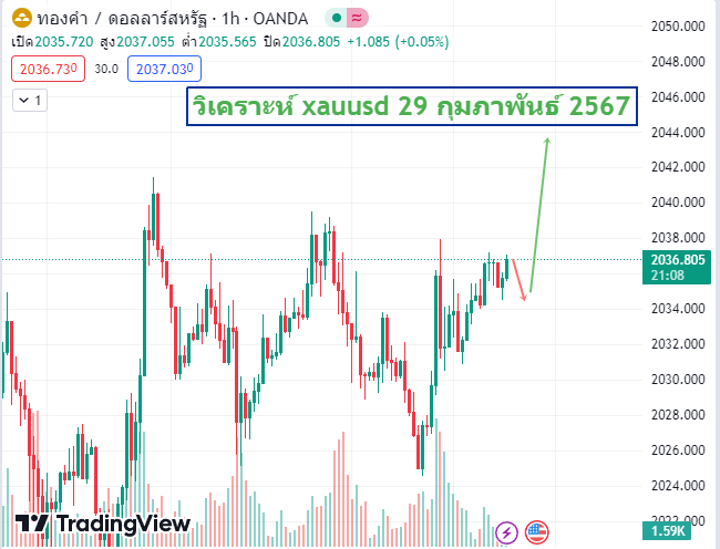 วิเคราะห์ xauusd 29-2-2567
